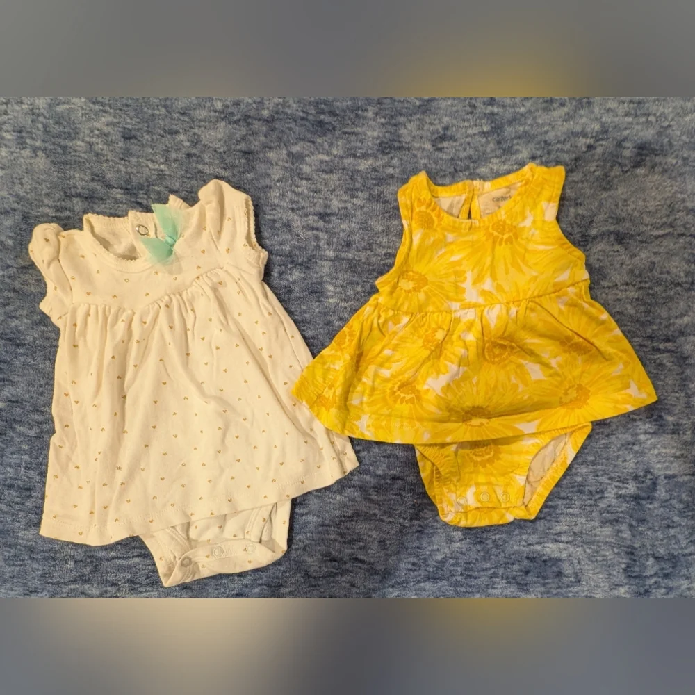 Carter's 3M Yellow Floral and Cream Baby Dress Set